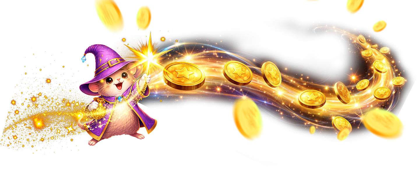 Hero effect with characters and coins